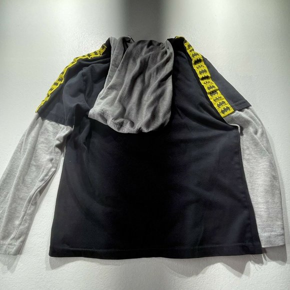DC Justice League Boys Youth 8 Jersey Long Sleeve Shirt Batman T Shirt Hoodie - Picture 4 of 5